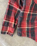 1980s - Black/Red Heavyweight Plaid Flannel - M