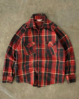 1980s - Black/Red Heavyweight Plaid Flannel - M
