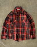 1980s - Black/Red Heavyweight Plaid Flannel - M