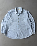 1960s - Baby Blue Broadcloth Military Shirt - XL