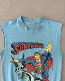 1990s - Blue Superman Cut Off T-Shirt - XS/S