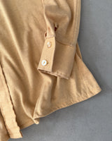 1970s - Camel Helen Harper Jersey Button Up - XS