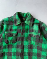 1980s - Green/Black Plaid Wool Shacket - M/L