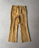 1970s - Caramel Suede Flare Pants - 29x31