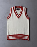 1980s - Beige/Red Woman Sweater Vest - S