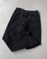 1990s - Black Suede Woman's Flare Pants - 29-30x29