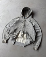 1980s - Grey Thermal Lined Zip-Up Hoodie - L