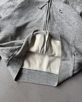 1980s - Grey Thermal Lined Zip-Up Hoodie - L