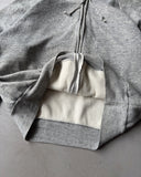 1980s - Grey Thermal Lined Zip-Up Hoodie - L
