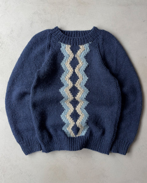 1970s - Navy Wool Sweater - M