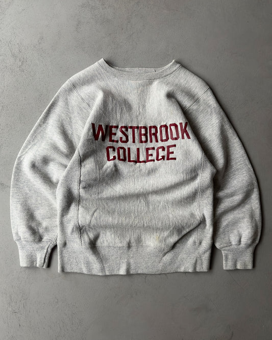 1990s - Heather Grey Westbrook College Crewneck - S