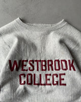 1990s - Heather Grey Westbrook College Crewneck - S