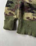1980s - Camo Military Wool Sweater - XS