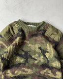 1980s - Camo Military Wool Sweater - XS