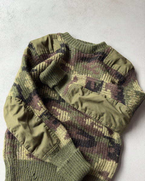 激レア 80s】Tribal camo knit sweater-