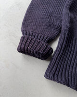 1960s - Distressed Navy "B" Letterman Sweater - M