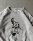 1980s - Grey "I Love Horses" Crewneck - XS/S