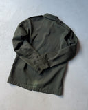 1980s - Dark Green Military Zip Up Shirt - S