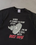 1990s - Black Duct Tape T-Shirt - L