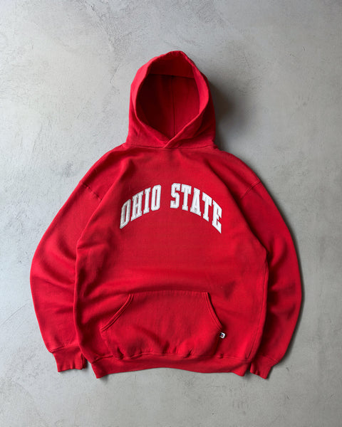 1980s - Red Ohio State Russell Hoodie - L