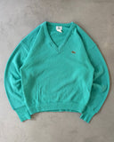 1980s - Aqua Lacoste V Sweater - M